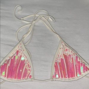 Victoria’s Secret pink sequins bikini top